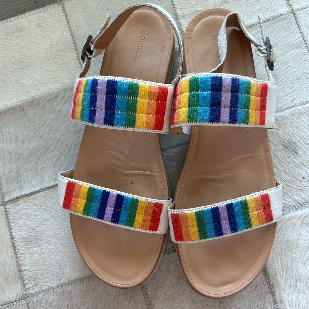 Soludos Multicolor Rainbow Strap Sandals